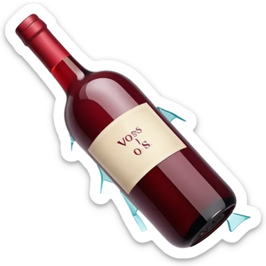red wine broke glass bottle on floor sticker