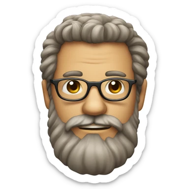 un visage chatain avec des lunettes des taches de rousseur et une barbe  sticker