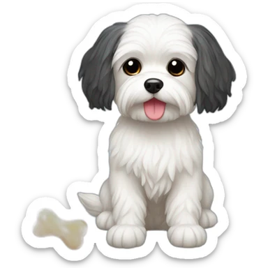 dog Maltese with toys sticker