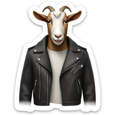 Goat wearing a leather jacket and winking  sticker