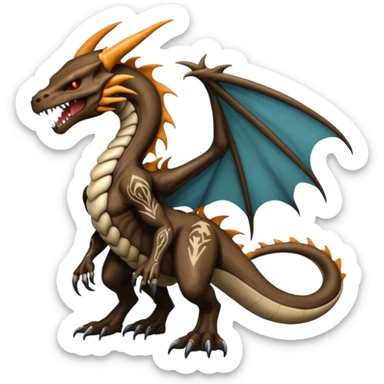  Venom-Marowak-Charizard-Xenomorph-hybrid-fantasy-creature (full body) with tribal tattoos sticker