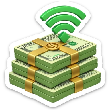 wifi money stack sticker