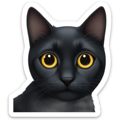 Black cat partially sighted with corneal scarring on both eye sticker