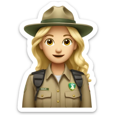 Pretty Blonde girl park ranger sticker