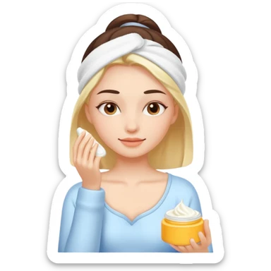 Girl applying cream to her body sticker