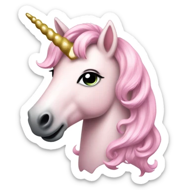 Sparkly light pink unicorn sticker