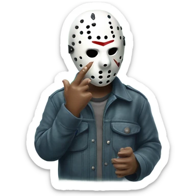 Jason voorhees blowing a kiss sticker