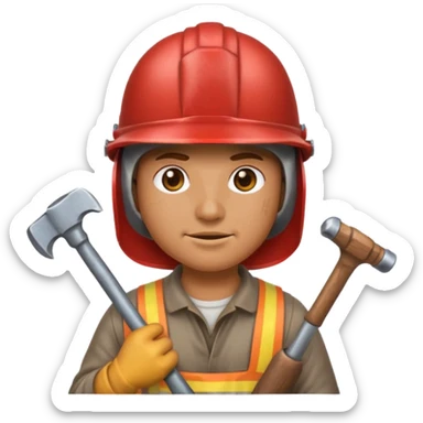 An emoji representing the ironman challenge for an Albion Online mmorpg player who crafts everything themselves the hard way, and does not buy or sell items in-game. sticker