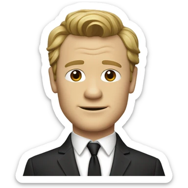 Barney Stinson, with short face and dark blond hair, in a cream-black suit sticker