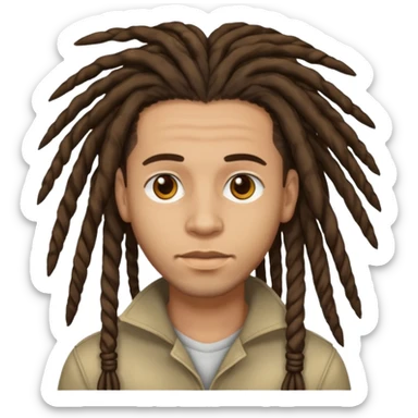 light skin man with dreadlocks sticker