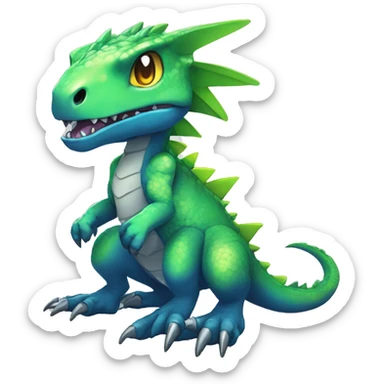  Cool Edgy Cute Shiny Colorful Digimon-Reptile full body sticker