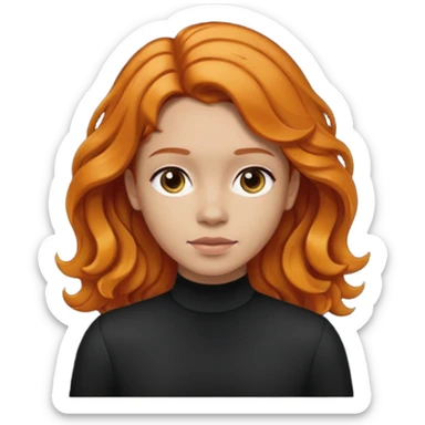 Make a ginger with kinda wavy hair go into a ginger with black in the underneath of the hair with straight hair  sticker
