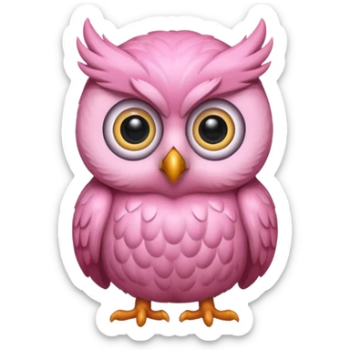 pink owl sticker