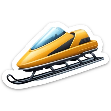 An icon featuring a sleek sled speeding down a snowy hill, with a snowy landscape and pine trees in the background. The motion lines and slight snow spray emphasize the thrill of the ride. Transparent background highlights the excitement and fun of sledding. sticker