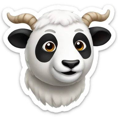 A panda and a ram combined together into one. sticker