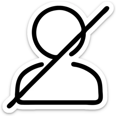 minimal abstract icon representing the concept of nobody, outline style sticker