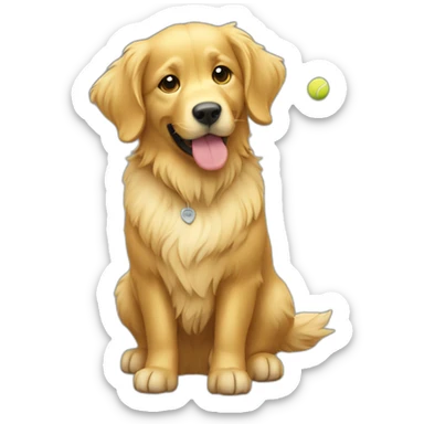 Golden retriever tennis player sticker
