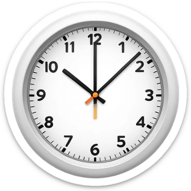 Minimalist 24 hour clock, simple design, clean lines sticker