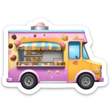 Hot wheels style, 1917 ice cream food truck sticker