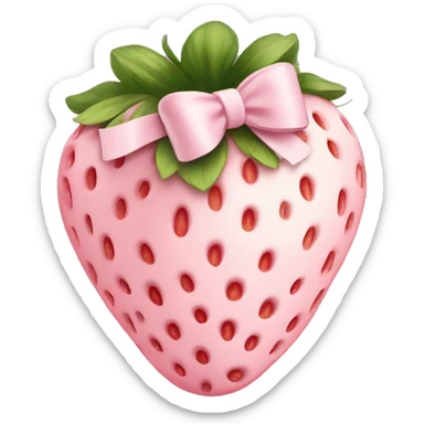  pale pink strawberry wrapped in pale pink bow sticker