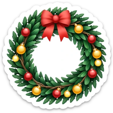 Christmas wreath with small Twinkle lights sticker