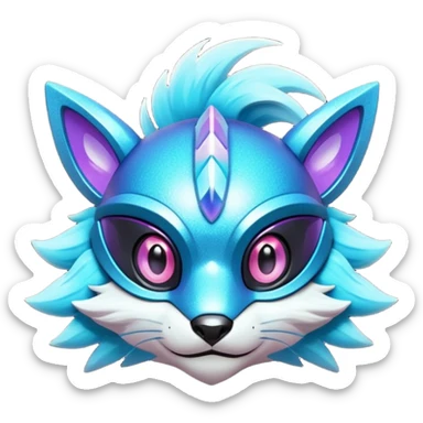  Epic legendary rare mechanical Shiny sparkly transparent bioluminescent luminescent vibrant bright pastel dark exotic iridescent colorful gradients futuristic modern metallic glossy glittery fantasy-cyber-Protogen-Fakémon-Pokémon-Vernid-creature sticker