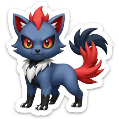 Skuntank-Litten-Absol-Zorua-Sprigatito-fusion, full body sticker