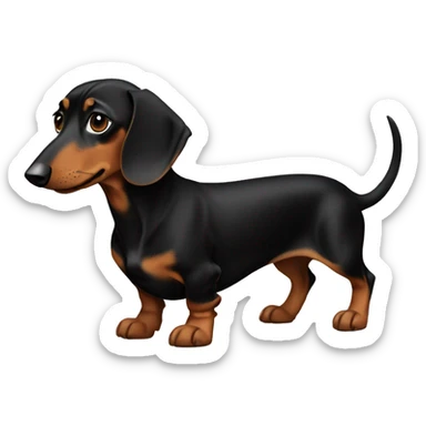 black and brown dachshund full body facing right sticker