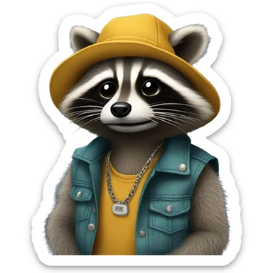 Raccoon dressed as Stussy sticker