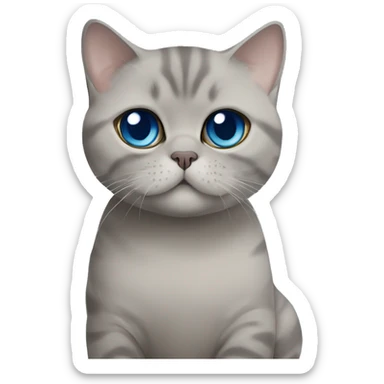 Beige British shorthair blue eyes cuddling with a grey Scottish fold  sticker