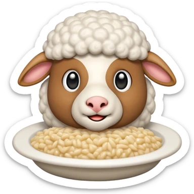 Sheep eating tuna risoto sticker