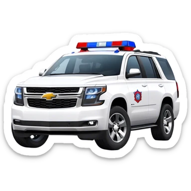 Emergency Response SUV - Chevrolet Tahoe (Model Year: 2021) (Iconic colour: White with red/blue sirens) sticker