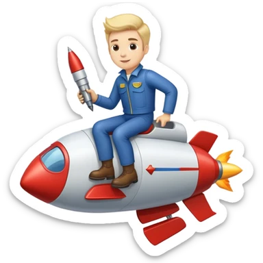 Elon musk riding a rocket sticker