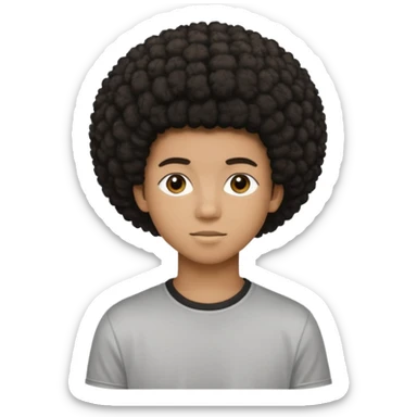 Black seventeen with a afro haircut sticker