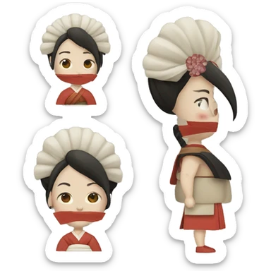 feudal Japan woman sticker