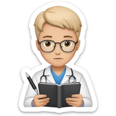 psychiatrist or therapist, mental health professional with notebook sticker