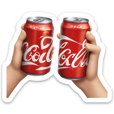 Cheers with coca cola cans sticker