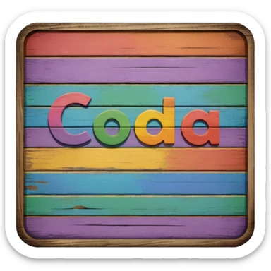a wooden sign that says "Coda's Gay" sticker