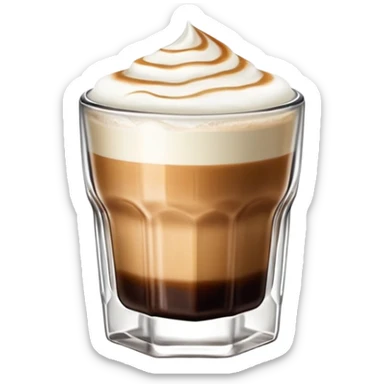 Small 4.5 ounce Gibraltar glass with cortado espresso drink, small glass tumbler with espresso and milk sticker