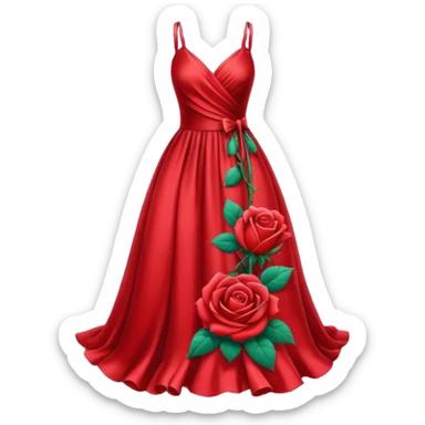 red rose dress no body sticker