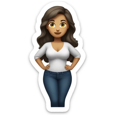 single Slim-Thicc caucasian woman posing (hourglass figure) sticker