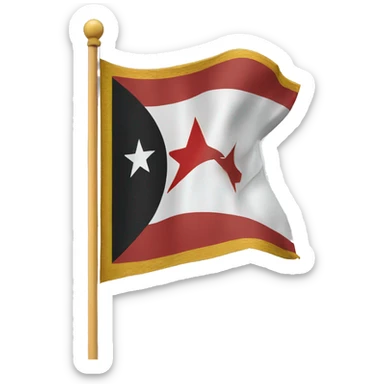 Germek flag with a half moon and star in the middle  sticker