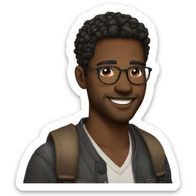 Portrait, American Male, Gay, Feminine 23	Black	Handsome features, soulful brown eyes, infectious smile	Aspiring musician sticker