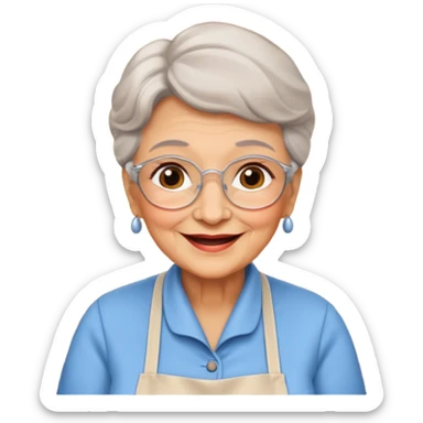 conversación dentro de un restaurant  dos personas y una de las persoans sea una abuela sticker