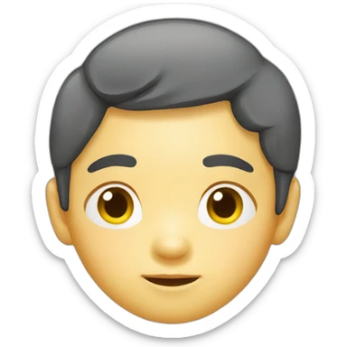 asian kid with yellow mid long hair sticker