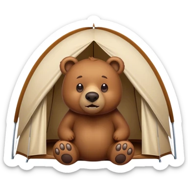 bear behind a tent sticker