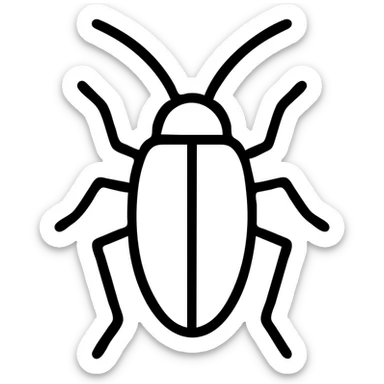 cockroach, simple and clear design, minimalistic icon style sticker