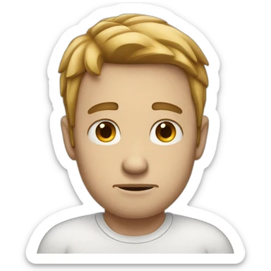 sad white man give his heart sticker