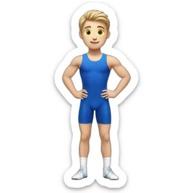 sporty european boy in gymnast uniform sticker