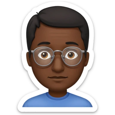 Emoli hombre con lentes poco cabello y nariz grande sticker